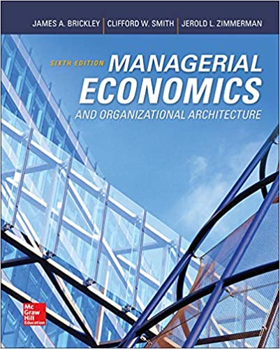 Brickley - Managerial Economics and Organizational Architecture - 6e, ISBN 0073523143 Test Bank